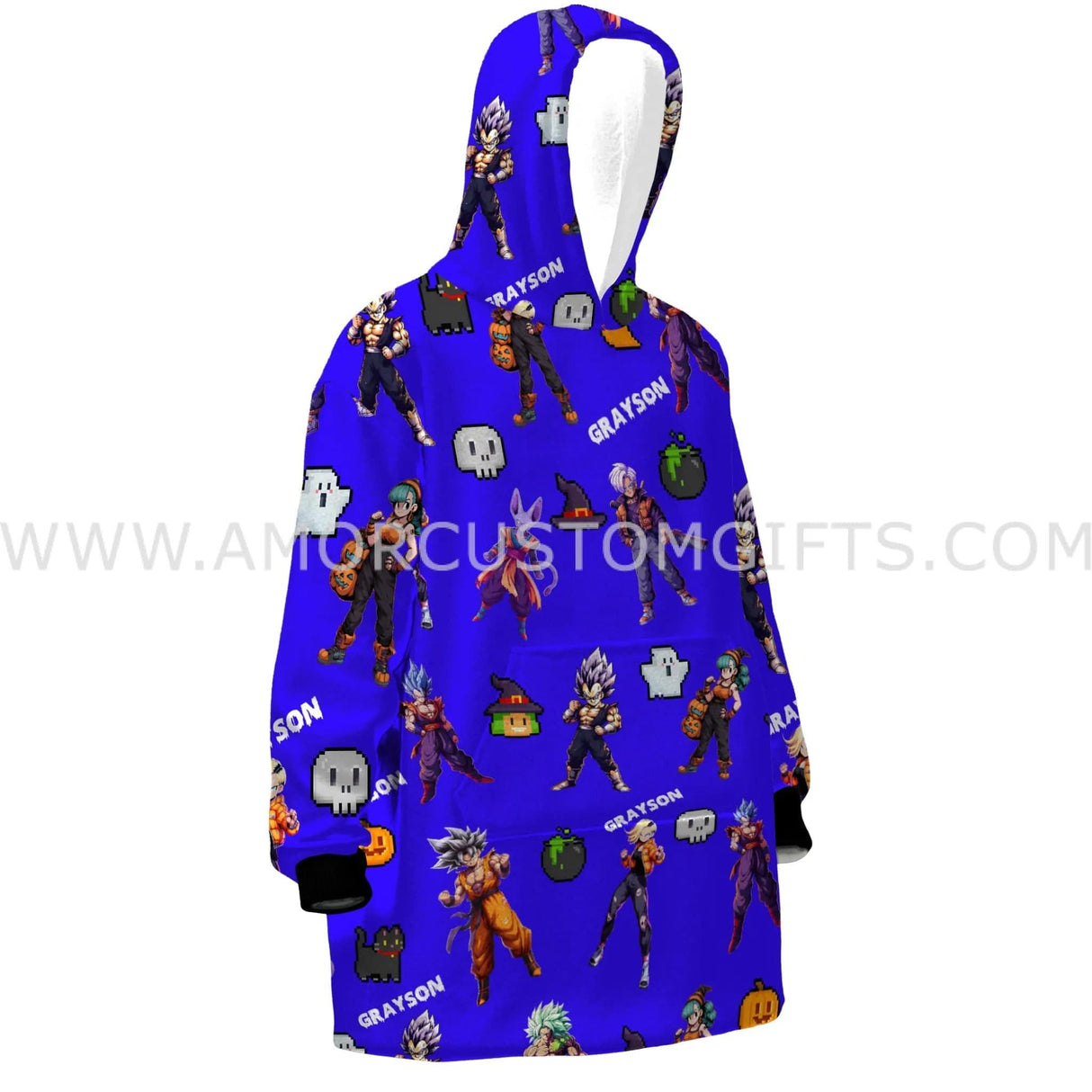 Personalized DB Anime Halloween Snug Oversized Wearable Hoodie Blanket