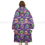 Personalized Donut Monster Halloween Snug Oversized Wearable Hoodie Blanket