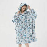 Personalized Face & Name Christmas Princess in Snow Globe Snug Oversized Wearable Hoodie Blanket