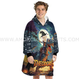 Personalized Face & Name Dinosaur Halloween Snug Oversized Wearable Hoodie Blanket