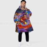 Personalized Face & Name Iron Man Superheroes Halloween Snug Oversized Wearable Hoodie Blanket