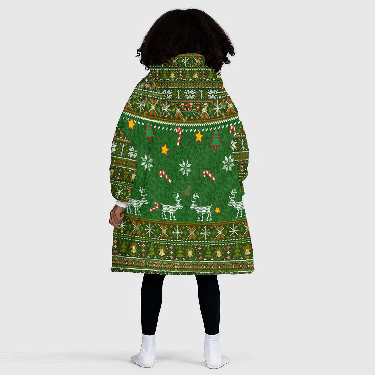 Personalized Face & Name Oh Snap Gingerbread Face Christmas Snug Oversized Wearable Hoodie Blanket