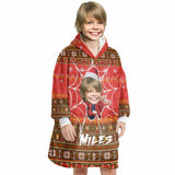 Personalized Face & Name Spider Boy Ugly Sweater Snug Oversized Wearable Hoodie Blanket