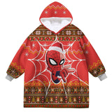 Personalized Face & Name Spider Boy Ugly Sweater Snug Oversized Wearable Hoodie Blanket