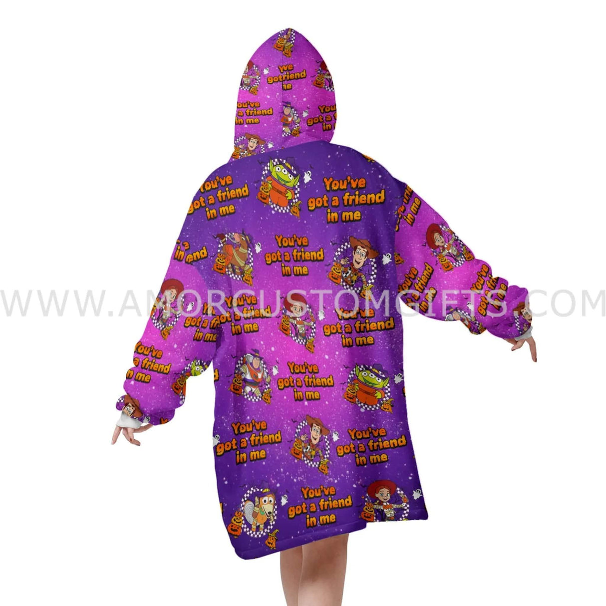 Personalized Face & Name Toy Adventure Story Halloween Jessi Snug Oversized Wearable Hoodie Blanket