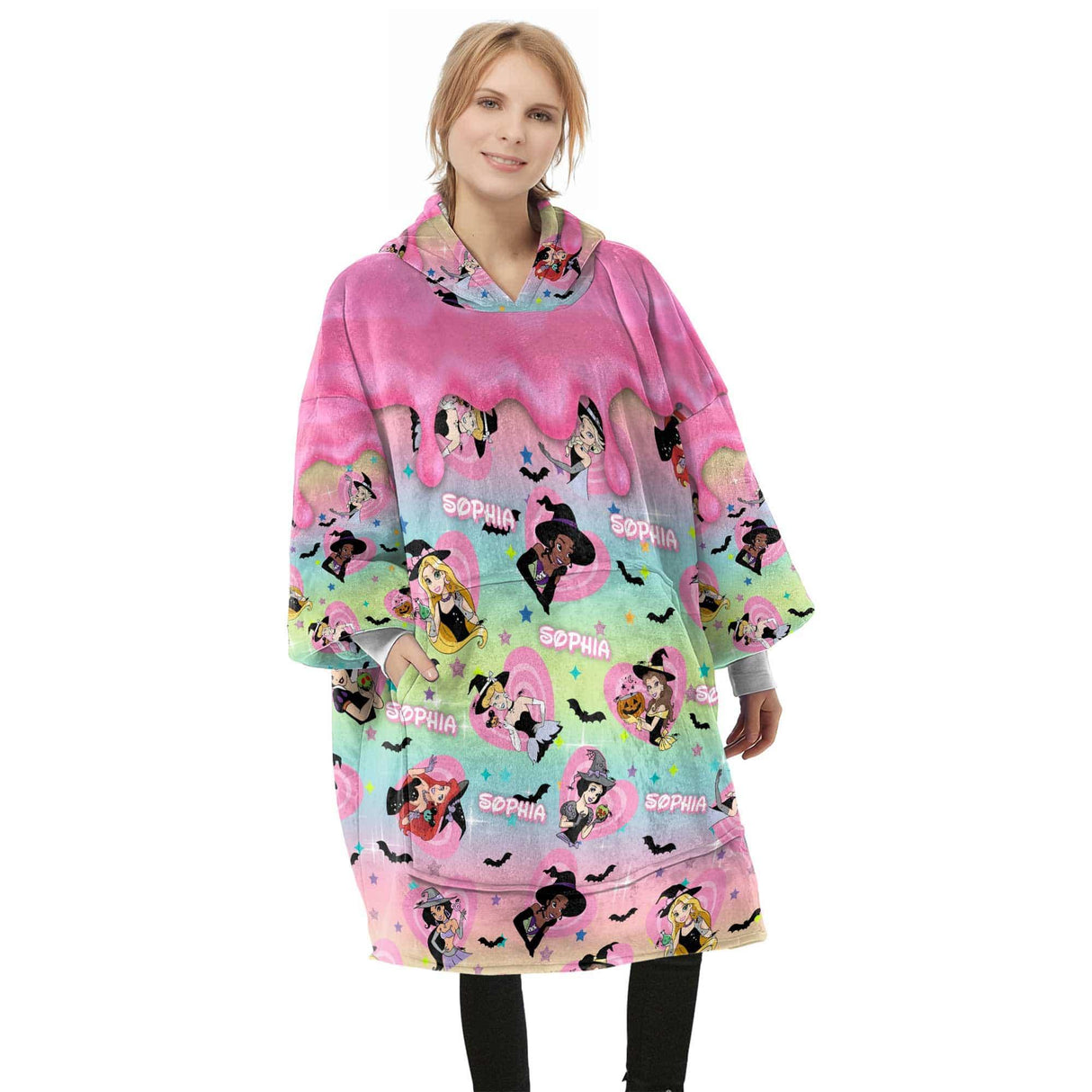 Personalized Fairy Tale Princess Halloween Snug Oversized Wearable Hoodie Blanket