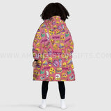 Personalized Fast Food Junk Food Halloween Snug Oversized Wearable Hoodie Blanket