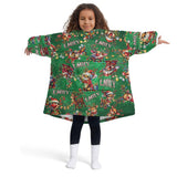 Personalized Funny Christmas Reindeer Snug Oversized Wearable Hoodie Blanket