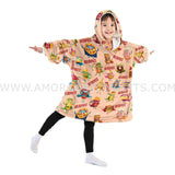 Personalized Funny Fast Food Superhero Snug Oversized Wearable Hoodie Blanket