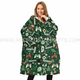 Personalized Game Christmas Pattern Snug Oversized Wearable Hoodie Blanket