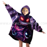 Personalized Gengar Family Snug Oversized Wearable Hoodie Blanket