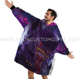 Personalized Gengar Halloween Snug Oversized Wearable Hoodie Blanket