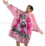 Personalized Ghost Face Halloween Snug Oversized Wearable Hoodie Blanket