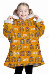 Personalized Gold Bear Halloween Snug Oversized Wearable Hoodie Blanket