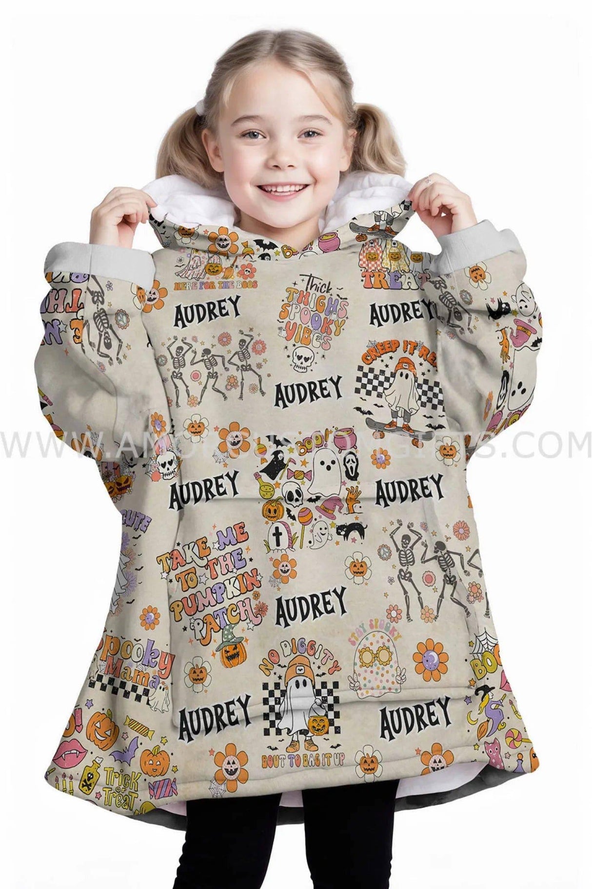 Personalized Groovy Halloween Snug Oversized Wearable Hoodie Blanket