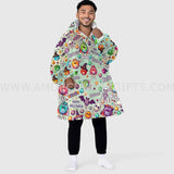 Personalized Halloween Candy Snug Oversized Wearable Hoodie Blanket