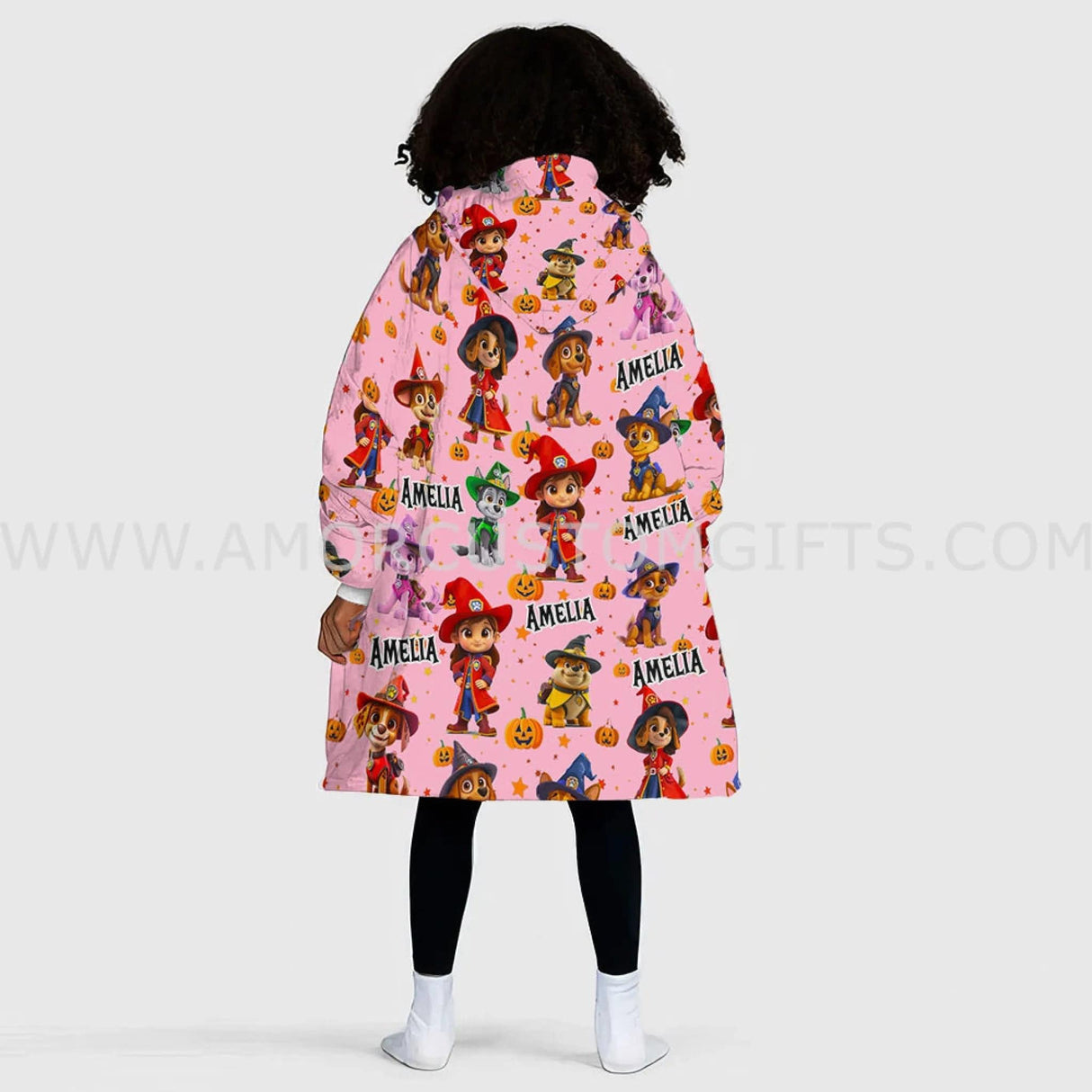 Personalized Halloween Rescue Dogs Hero Squad Puppies Snug Oversized Wearable Hoodie Blanket