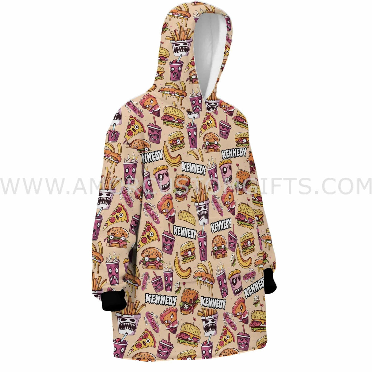 Personalized Halloween Fast Food Junk Food Snug Oversized Wearable Hoodie Blanket