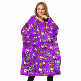 Personalized Halloween Hello Cartoon Cat Kittie Snug Oversized Wearable Hoodie Blanket