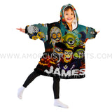 Personalized Halloween Minions Snug Oversized Wearable Hoodie Blanket