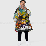 Personalized Halloween Minions Snug Oversized Wearable Hoodie Blanket