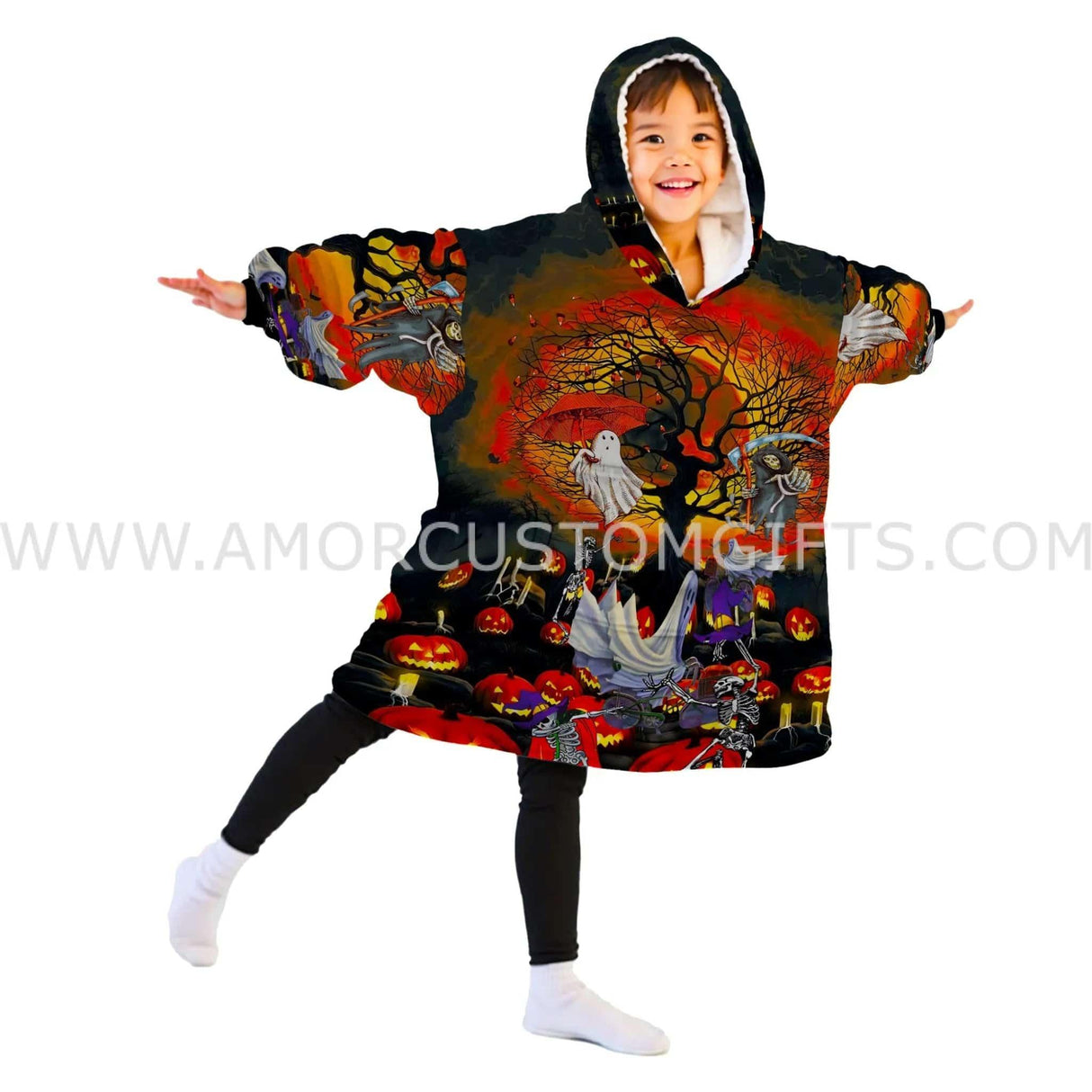 Personalized Halloween Snug Oversized Wearable Hoodie Blanket