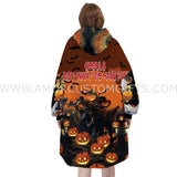 Personalized Halloween Snug Oversized Wearable Hoodie Blanket