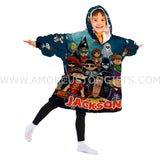 Personalized Halloween Wearable Hoodie Blanket Superheroes Halloween Snug Oversized Wearable Hoodie Blanket