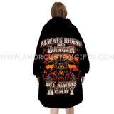 Personalized Harley Davidson Halloween Snug Oversized Wearable Hoodie Blanket