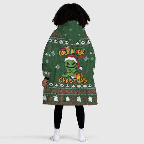 Personalized How The Green Demon Stole Christmas Snug Oversized Wearable Hoodie Blanket