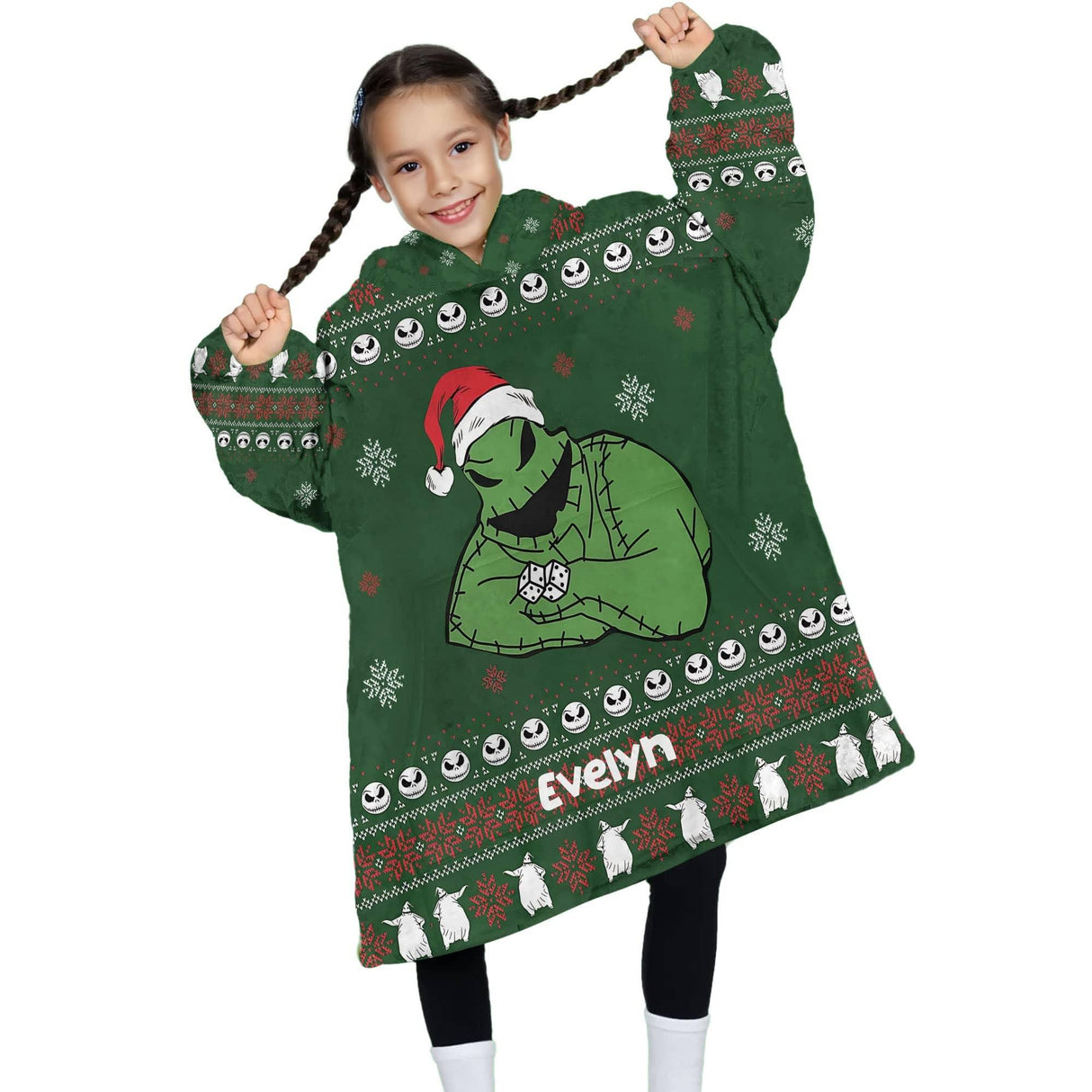 Personalized How The Green Demon Stole Christmas Snug Oversized Wearable Hoodie Blanket