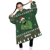 Personalized How The Green Demon Stole Christmas Snug Oversized Wearable Hoodie Blanket