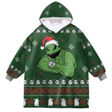 Personalized How The Green Demon Stole Christmas Snug Oversized Wearable Hoodie Blanket