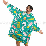 Personalized Japanese Food Sushi Snug Oversized Wearable Hoodie Blanket