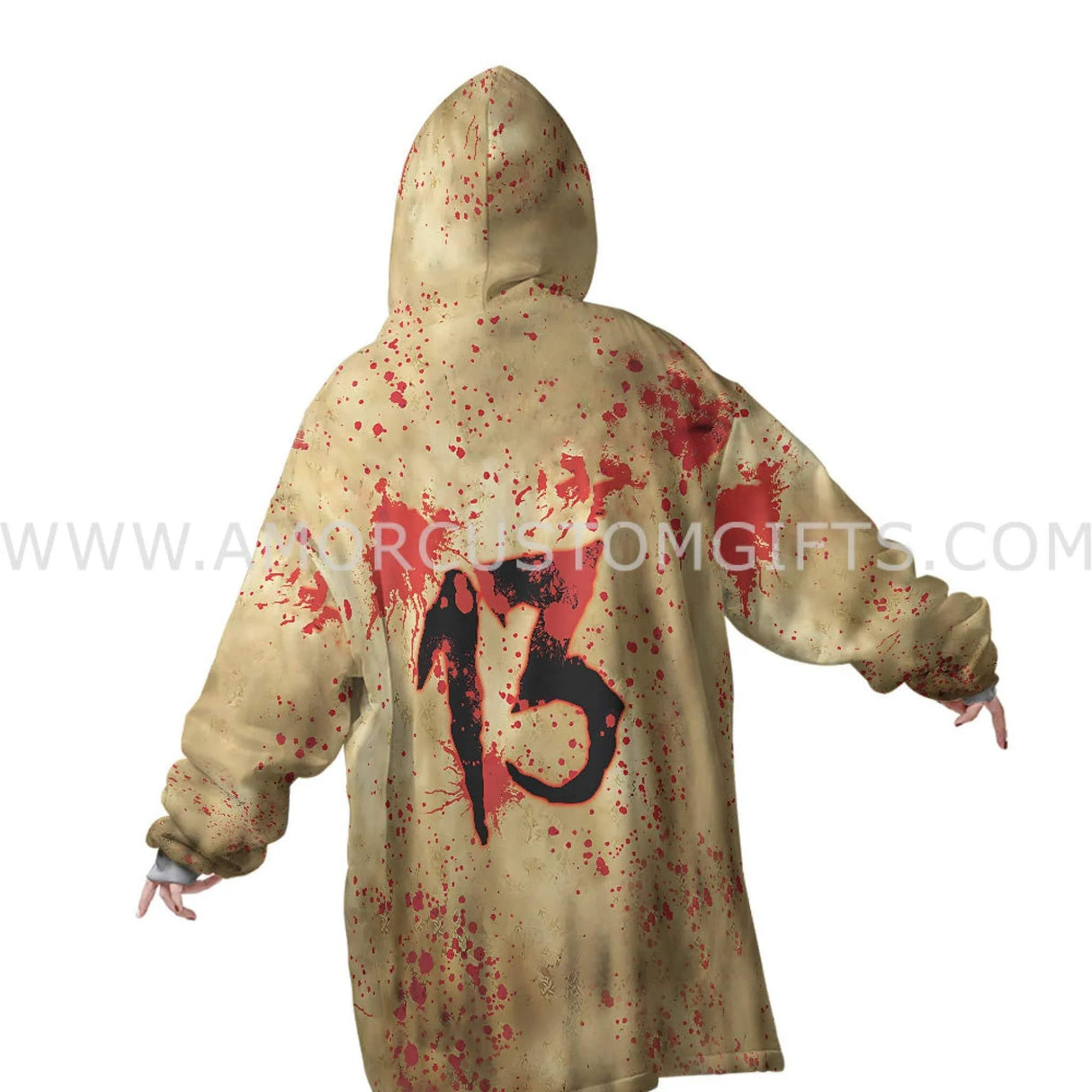 Personalized Jason Voorhees’s Face Friday the 13th Snug Oversized Wearable Hoodie Blanket