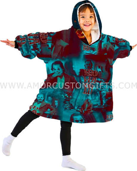 Personalized Jocker Halloween Snug Oversized Wearable Hoodie Blanket