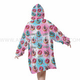 Personalized Just Chillin Sarcastic Skeleton Donut Disturb Halloween Snug Oversized Wearable Hoodie Blanket