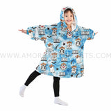 Personalized Lovely Boo Halloween Coboy Ghost Snug Oversized Wearable Hoodie Blanket