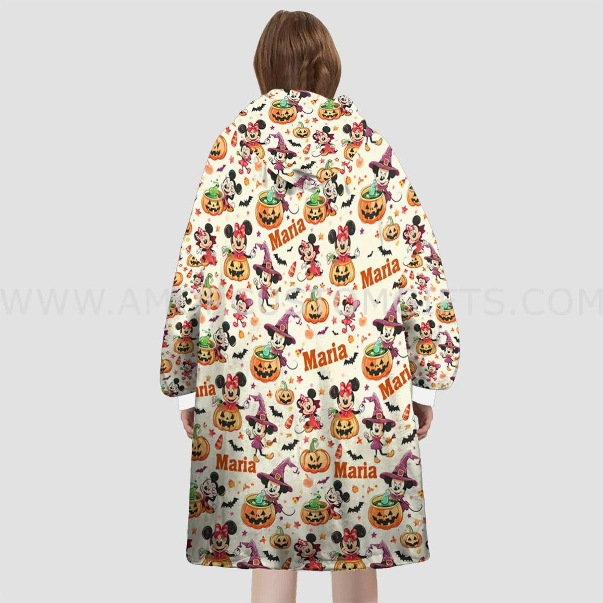 Personalized Magic Mouse Halloween Snug Oversized Wearable Hoodie Blanket