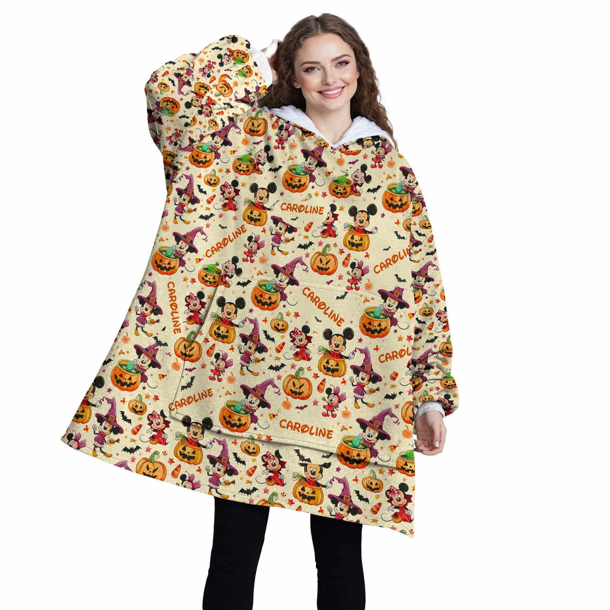 Personalized Magic Mouse Halloween Snug Oversized Wearable Hoodie Blanket