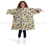 Personalized Magic World Fall Halloween Cupcake Snug Oversized Wearable Hoodie Blanket