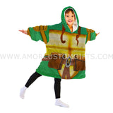 Personalized Michelangelo TMNT Mike Mikey Ninja Turtle Snug Oversized Wearable Hoodie Blanket