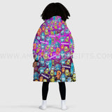 Personalized Monster Inc Pattern Halloween Items Snug Oversized Wearable Hoodie Blanket