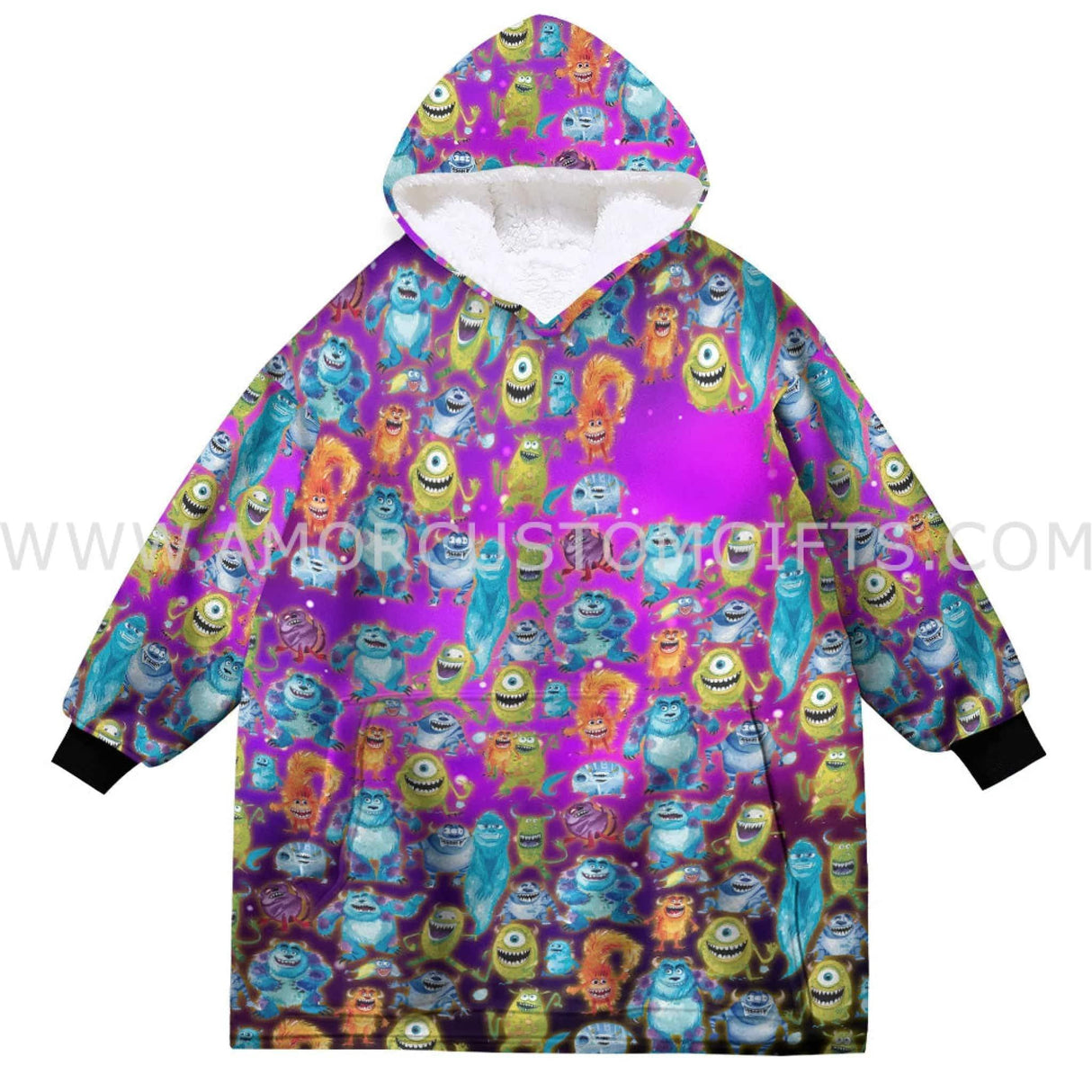 Personalized Monster Inc Pattern Halloween Items Snug Oversized Wearable Hoodie Blanket