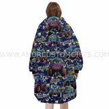 Personalized Monster Truck Halloween Snug Oversized Wearable Hoodie Blanket