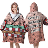 Personalized Nezuko Kamado Demon Slayer 2 Snug Oversized Wearable Hoodie Blanket