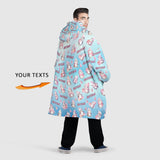 Personalized Penguin Christmas Snug Oversized Wearable Hoodie Blanket