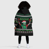 Personalized PickleRick Christmas Snug Oversized Wearable Hoodie Blanket