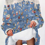 Personalized Polar Bear Christmas Snug Oversized Wearable Hoodie Blanket