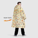 Personalized Pumpkin Leopard Snug Oversized Wearable Hoodie Blanket